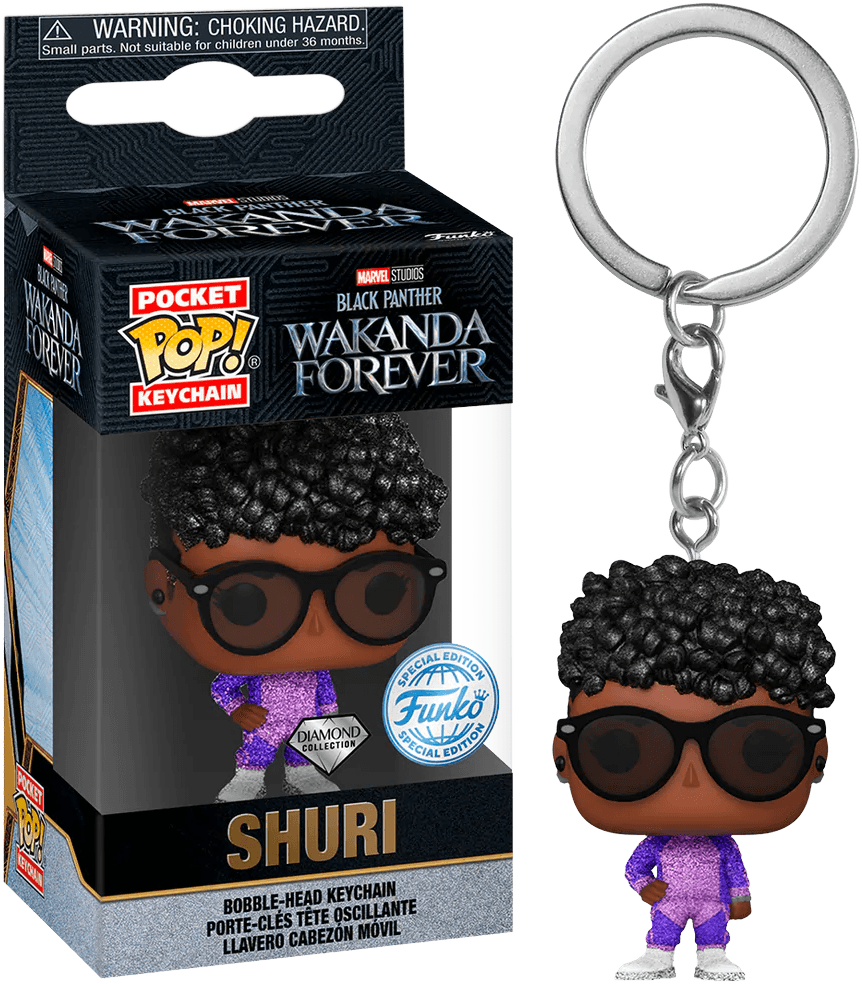 FUN66822 Black Panther 2: Wakanda Forever - Shuri with Sunglasses Glitter US Exclusive Pop! Keychain [RS] - Funko - Titan Pop Culture