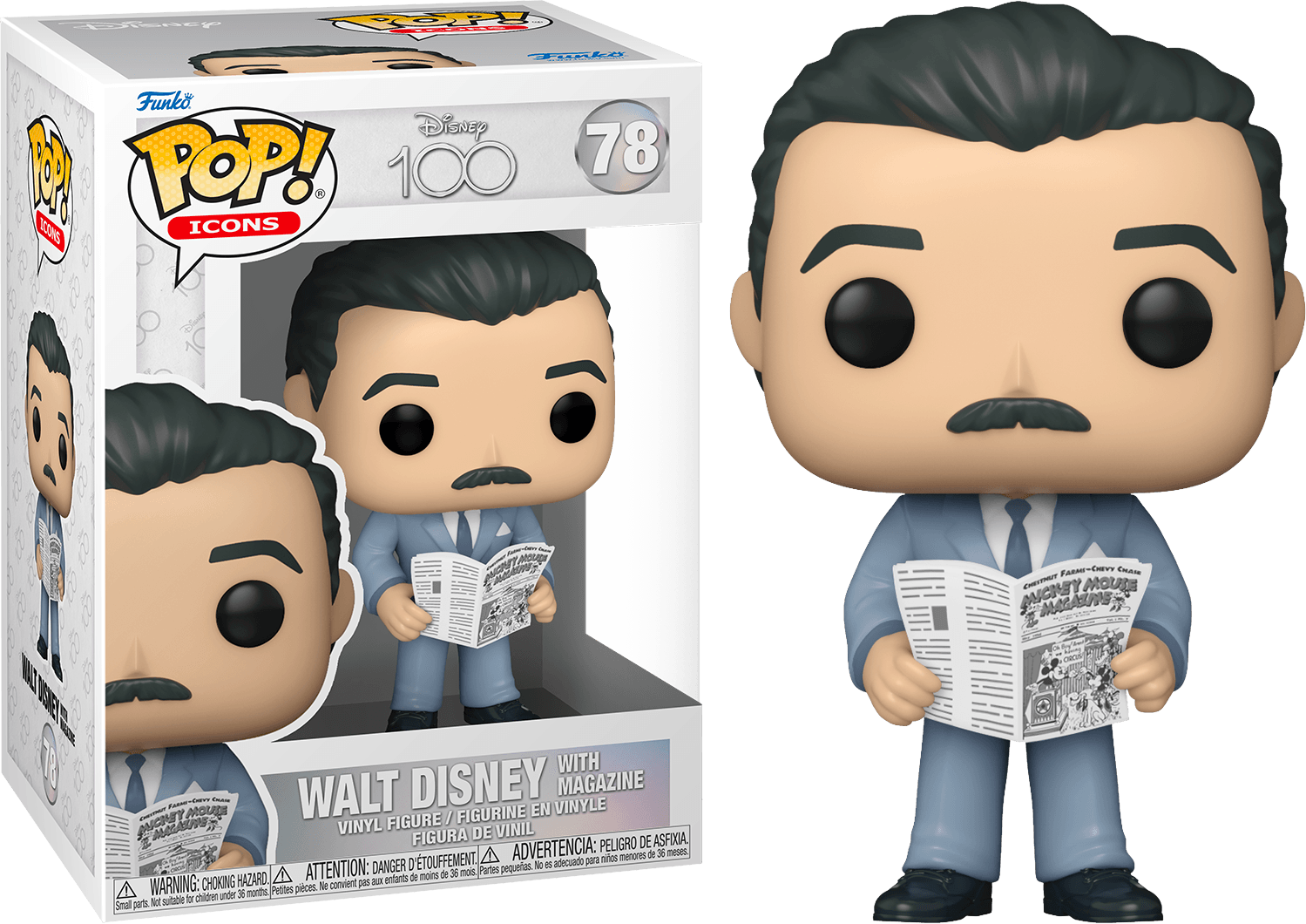 FUN67995 Disney: D100 - Walt Disney with Magazine Pop! Vinyl - Funko - Titan Pop Culture