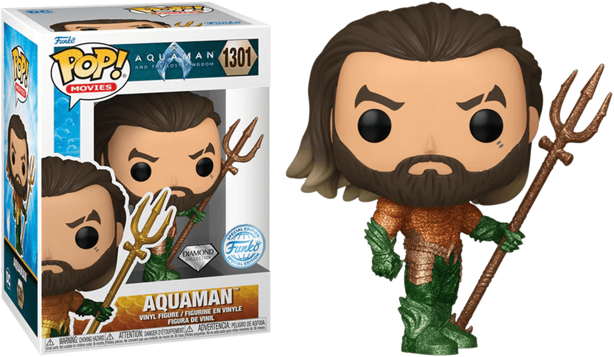 FUN68187 Aquaman and the Lost Kingdom - Aquaman US Exclusive Diamond Glitter Pop! Vinyl [RS] - Funko - Titan Pop Culture