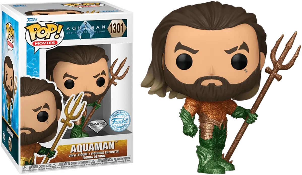 FUN68187 Aquaman and the Lost Kingdom - Aquaman US Exclusive Diamond Glitter Pop! Vinyl [RS] - Funko - Titan Pop Culture