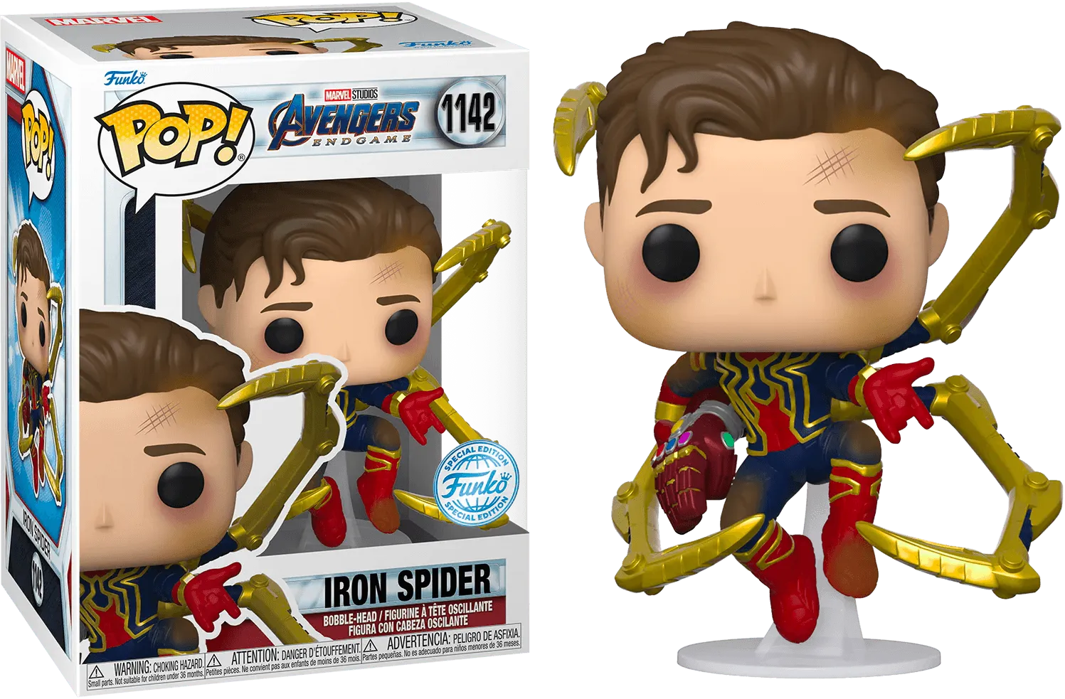 FUN68253 Avengers 4: Endgame - Spider-Man Unmasked US Exclusive Pop! Vinyl [RS] - Funko - Titan Pop Culture