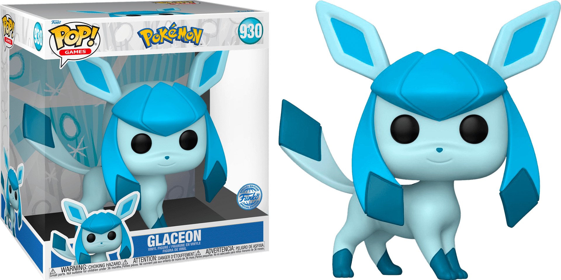 FUN68378 Pokemon - Glaceon 10" US Exclusive Pop! Vinyl [RS] - Funko TBA - Titan Pop Culture