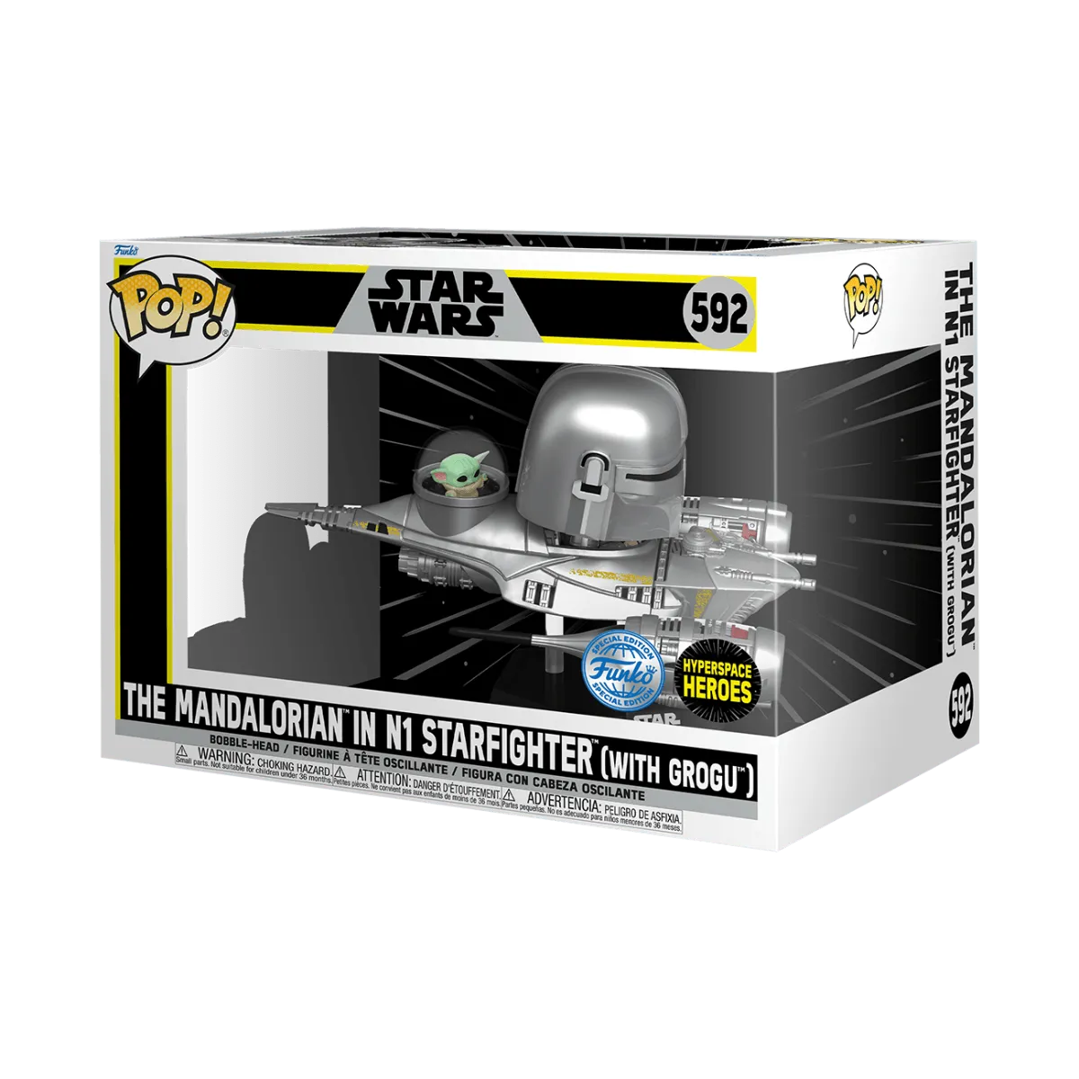 FUN68642 Star Wars - The Mandalorian and Grogu in N1 Starfighter US Exclusive Pop! Ride [RS] - Funko - Titan Pop Culture