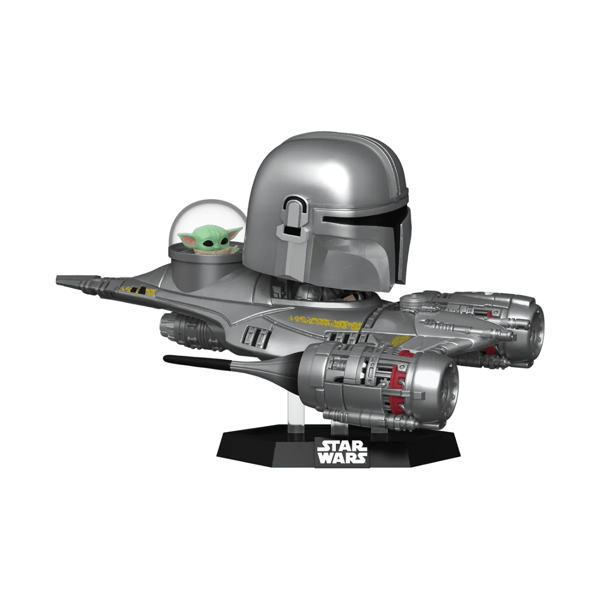 FUN68642 Star Wars - The Mandalorian and Grogu in N1 Starfighter US Exclusive Pop! Ride [RS] - Funko - Titan Pop Culture