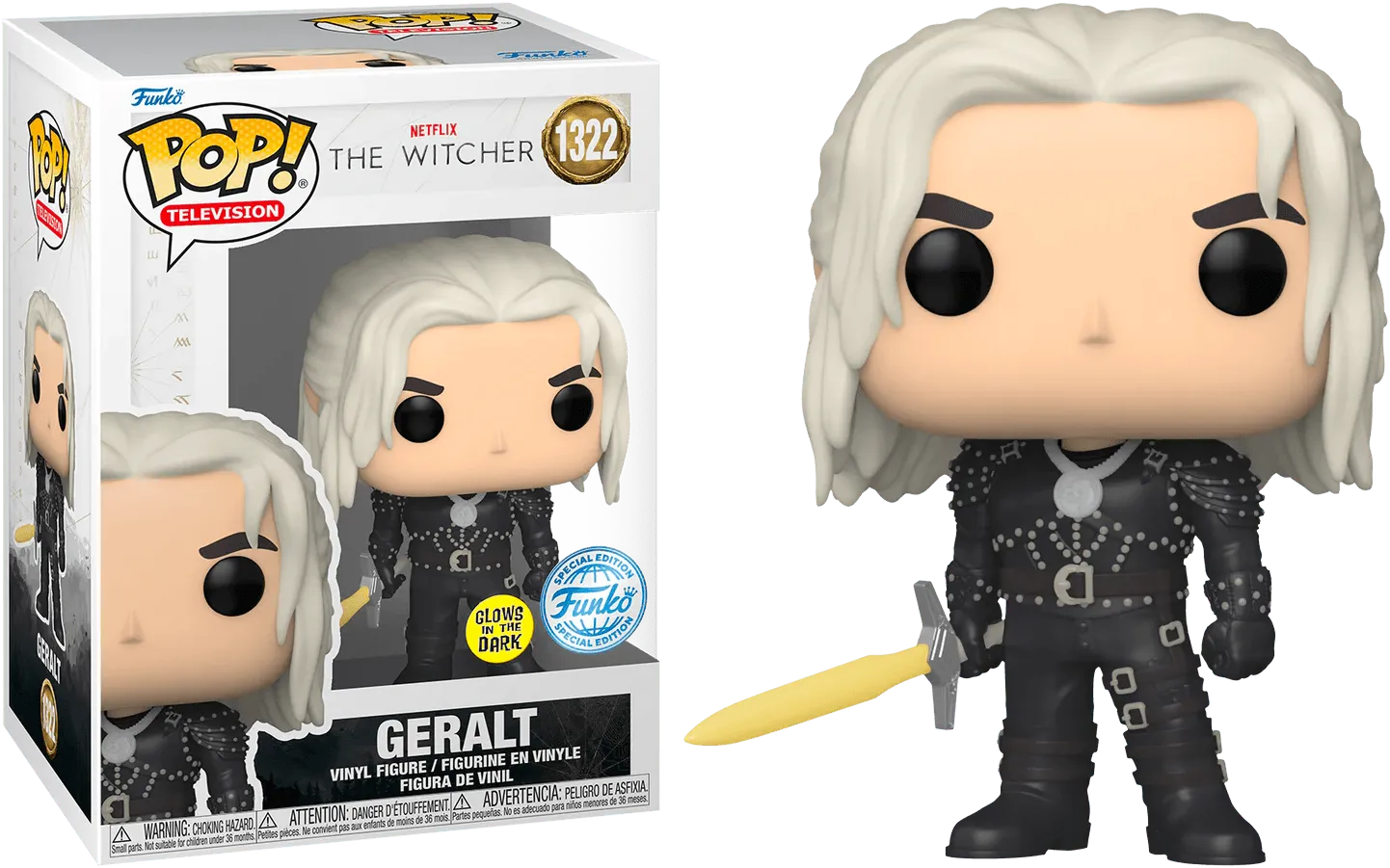 FUN68646 The Witcher (TV) - Geralt with sword US Exclusive Glow Pop! Vinyl [RS] - Funko - Titan Pop Culture