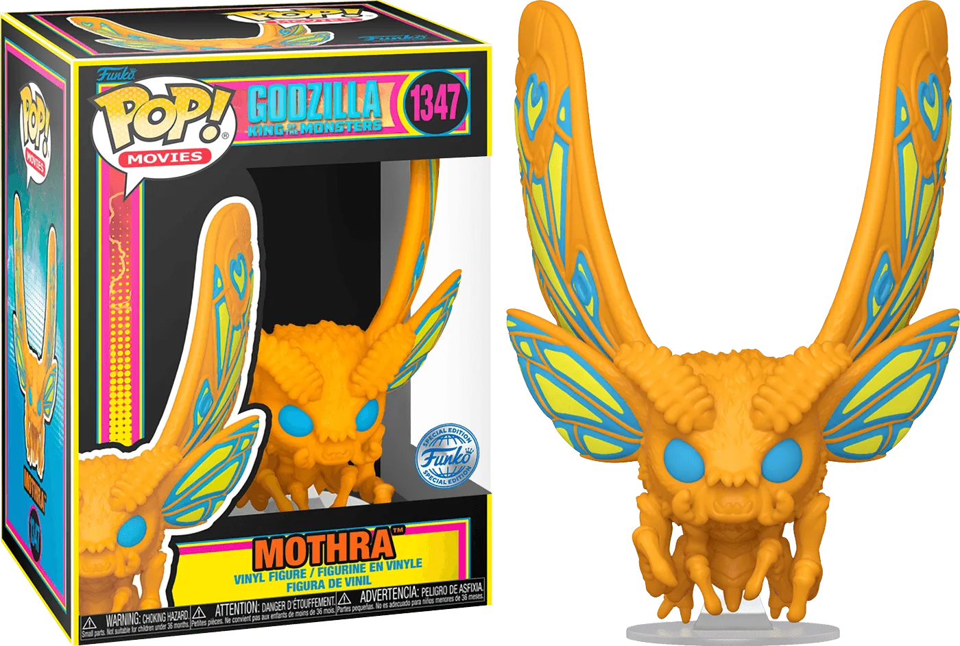 FUN68723 Godzilla - Mothra Blacklight US Exclusive Pop! Vinyl [RS] - Funko - Titan Pop Culture