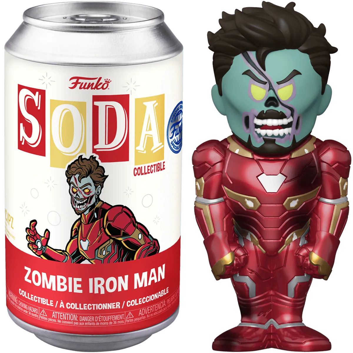 FUN68848 What If - Zombie Iron Man (with chase) US Exclusive Vinyl Soda [RS] - Funko - Titan Pop Culture