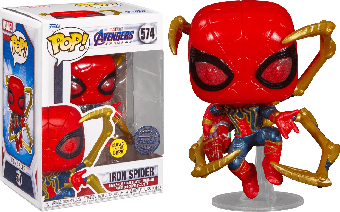 FUN68895 Avengers 4: Endgame - Iron Spider with Nano Gauntlet Glow US Exclusive Pop! Vinyl [RS] - Funko - Titan Pop Culture