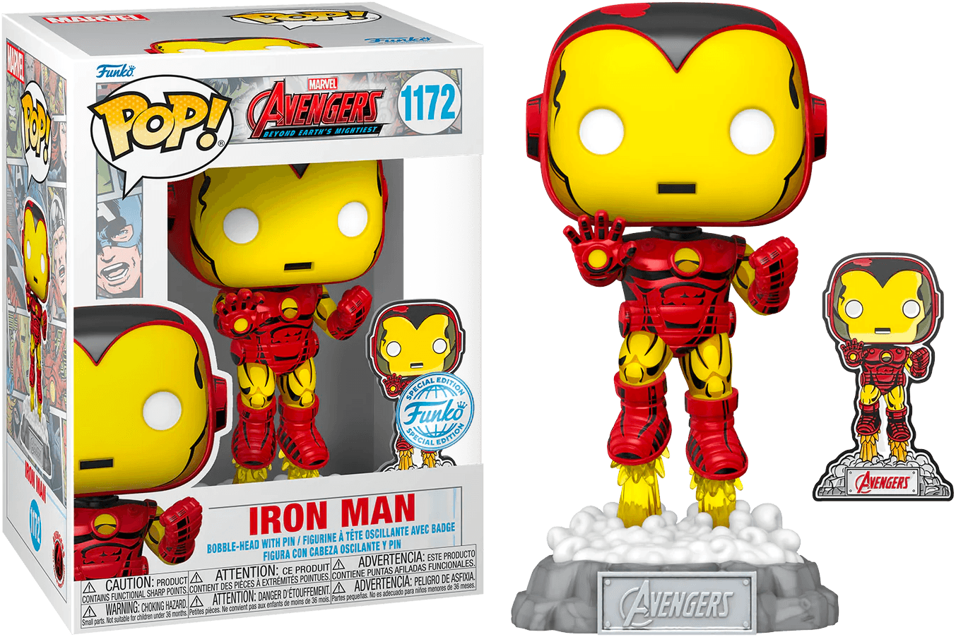 FUN69060 Marvel Comics - Iron Man Avengers 60th US Exclusive Pop! Vinyl with Pin [RS] - Funko - Titan Pop Culture