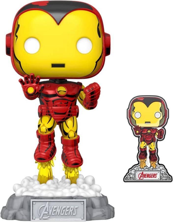 FUN69060 Marvel Comics - Iron Man Avengers 60th US Exclusive Pop! Vinyl with Pin [RS] - Funko - Titan Pop Culture