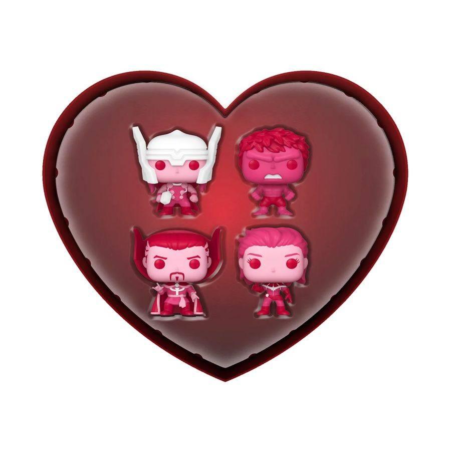 FUN69072 Marvel - Valentines Day US Exclusive Pocket Pop! 4-Pack [RS] - Funko - Titan Pop Culture