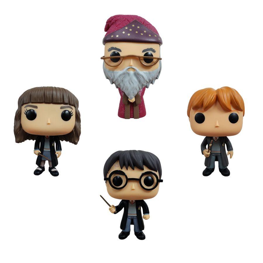 FUN69113 Harry Potter - Harry, Hermione, Ron & Dumbledore US Exclusive Pop! Vinyl 4-Pack [RS] - Funko - Titan Pop Culture