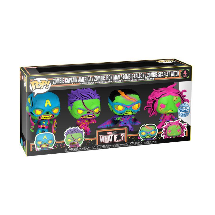 FUN69116 What If...? - Blacklight US Exclusive Pop! Vinyl 4-Pack [RS] - Funko - Titan Pop Culture