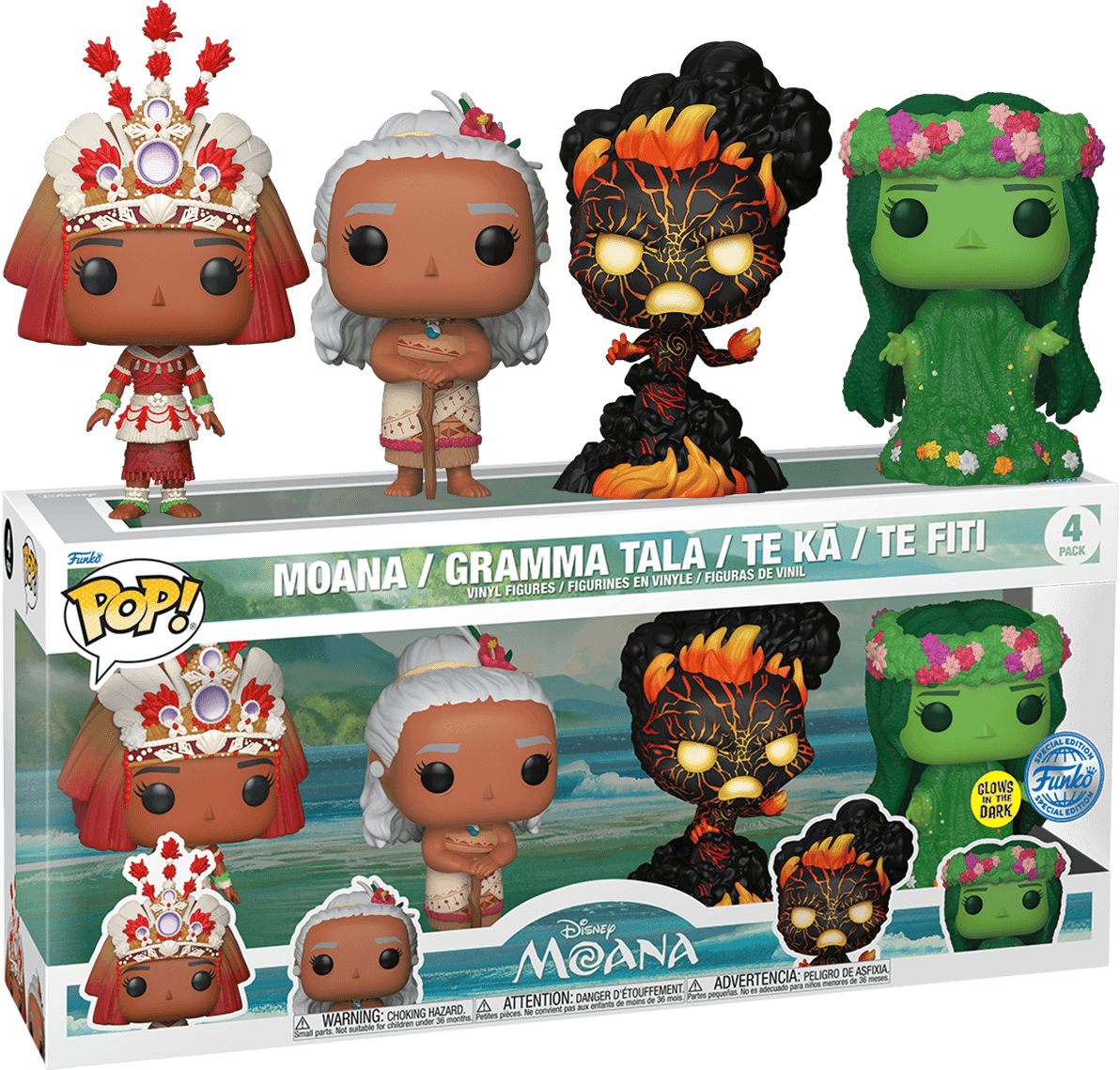 FUN69143 Moana - US Exclusive Pop! Vinyl 4-Pack [RS] - Funko - Titan Pop Culture