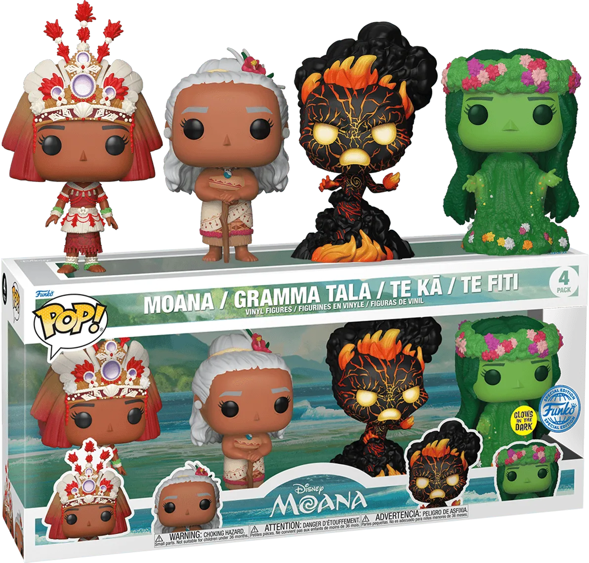 FUN69143 Moana - US Exclusive Pop! Vinyl 4-Pack [RS] - Funko - Titan Pop Culture