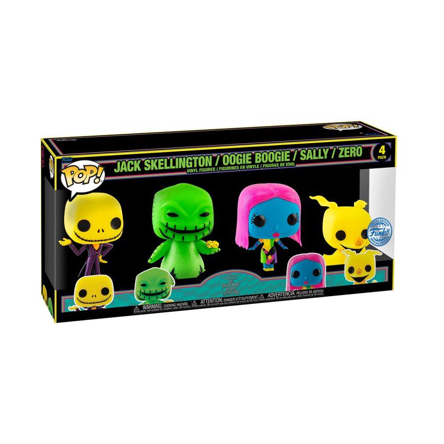 FUN69146 The Nightmare Before Christmas - Blacklight US Exclusive Pop! Vinyl 4-Pack [RS] - Funko - Titan Pop Culture