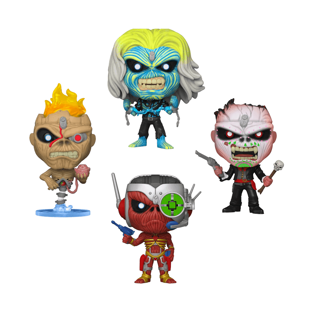 FUN69586 Iron Maiden - Eddie Glow in the Dark Pop! Vinyl 4-Pack [RS] - Funko - Titan Pop Culture