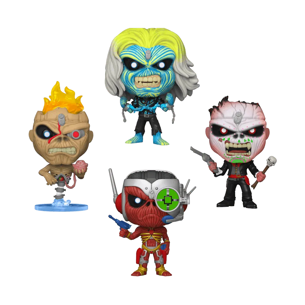 FUN69586 Iron Maiden - Eddie Glow in the Dark Pop! Vinyl 4-Pack [RS] - Funko - Titan Pop Culture