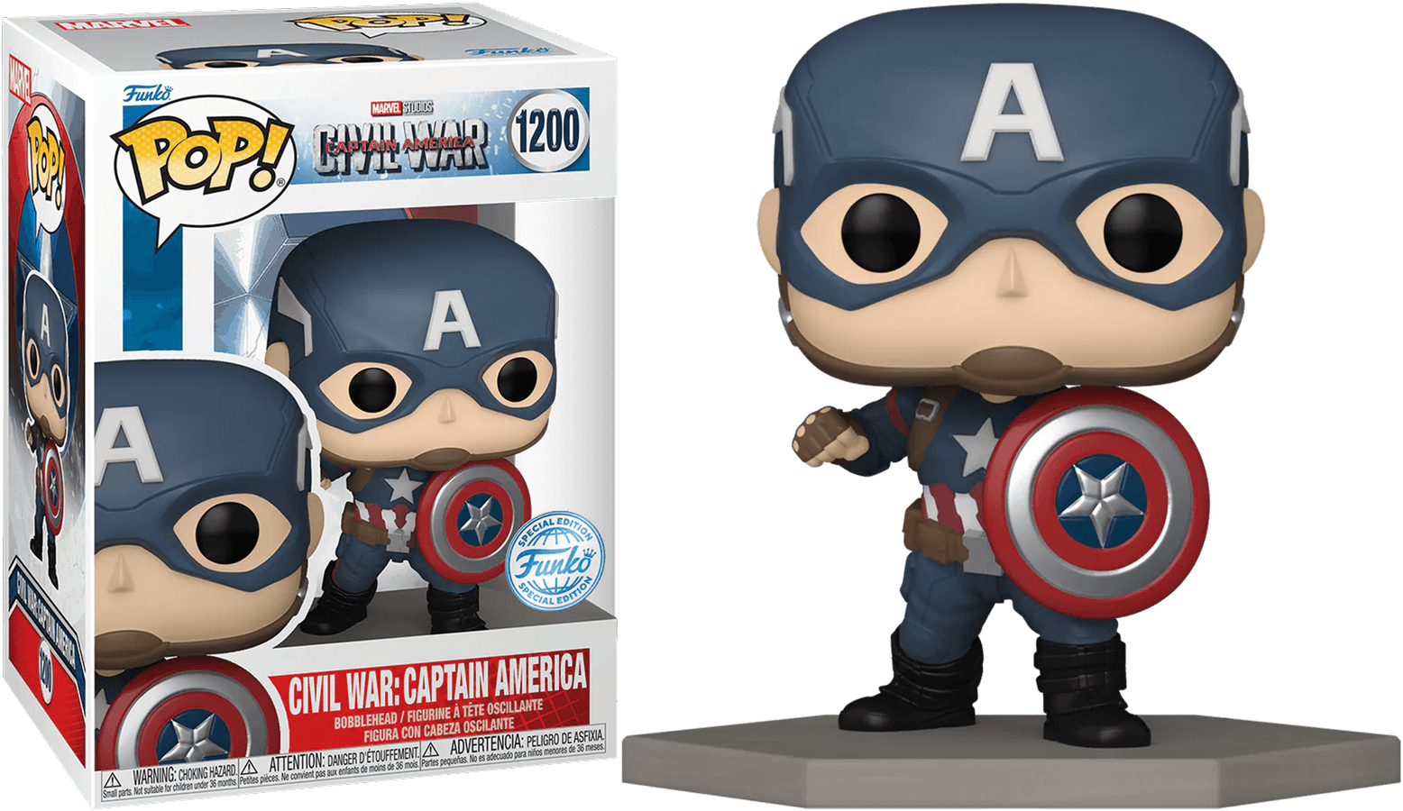 FUN70101 Captain America 3: Civil War - Captain America US Exclusive Build-A-Scene Pop! Vinyl [RS] - Funko - Titan Pop Culture