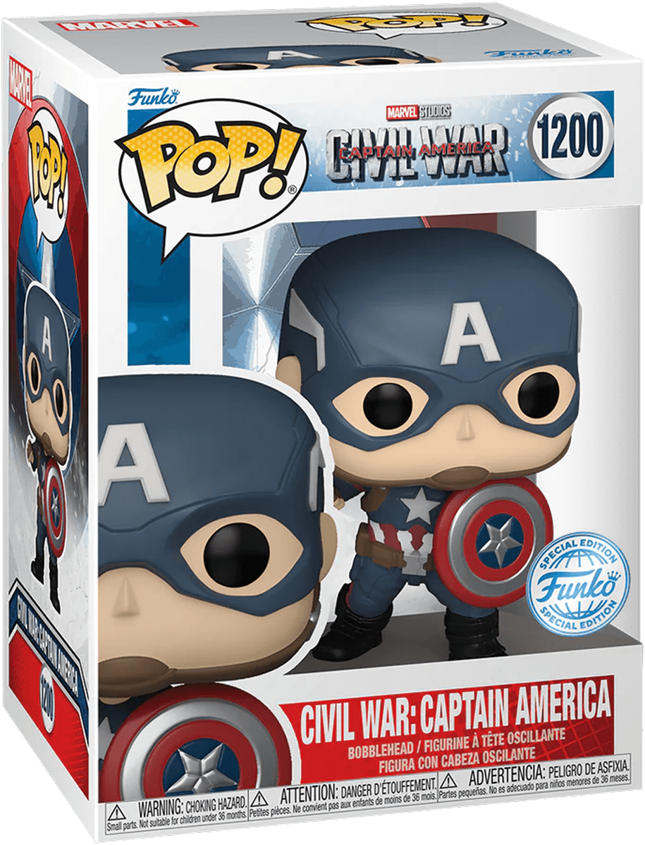 FUN70101 Captain America 3: Civil War - Captain America US Exclusive Build-A-Scene Pop! Vinyl [RS] - Funko - Titan Pop Culture