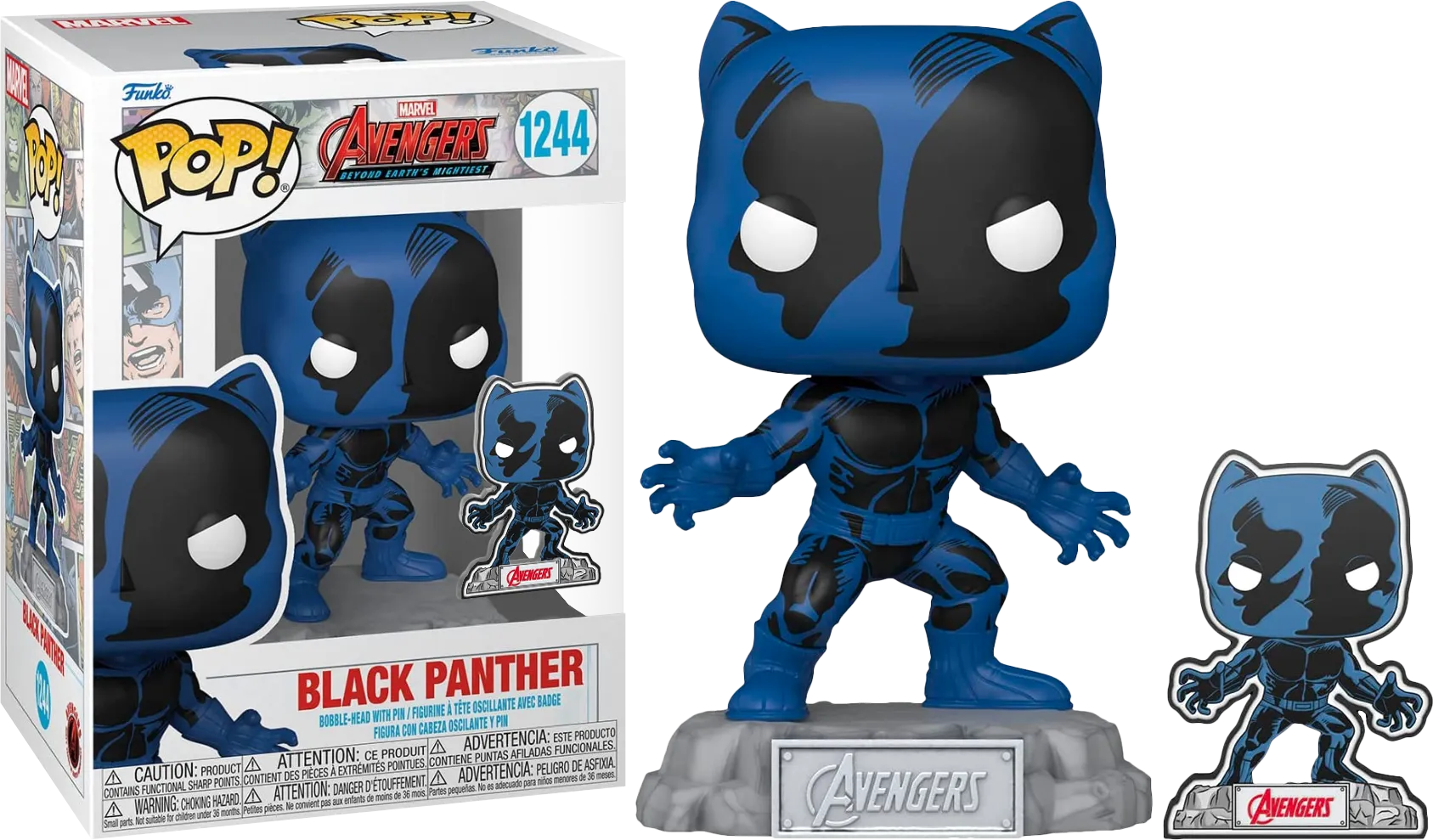 Marvel Comics - Black Panther Avengers 60.º Pop exclusivo de EE. UU. Vinilo con Pin [RS]