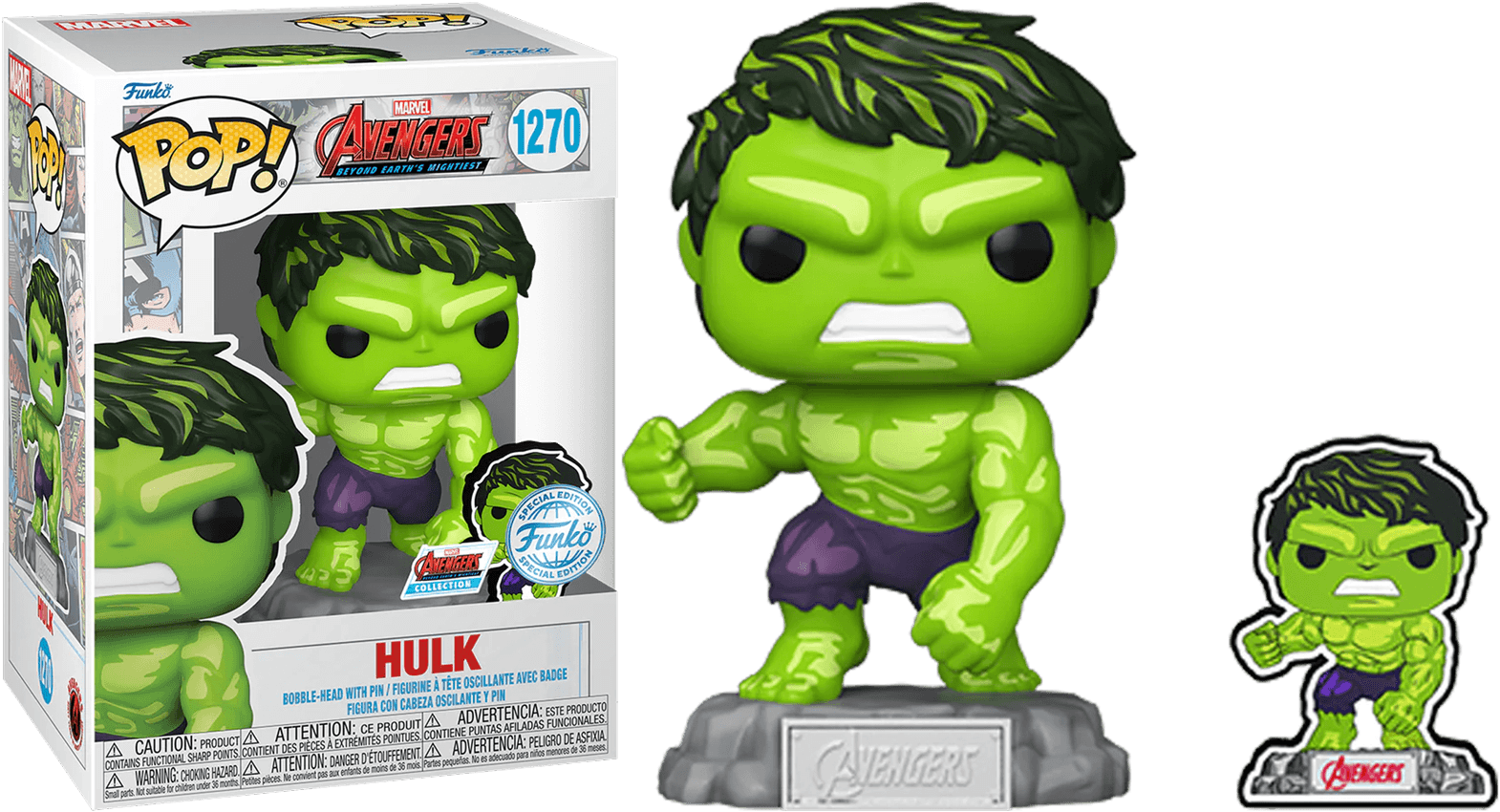 FUN70127 Avengers 60th - Hulk (Comic) with Pin US Exclusive Pop! Vinyl [RS] - Funko - Titan Pop Culture