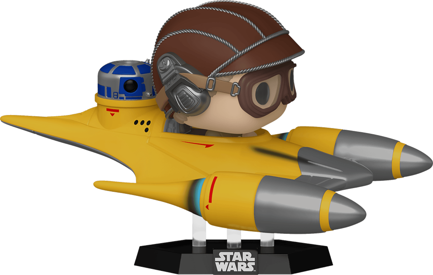 FUN70132 Star Wars - Anakin Skywalker in Naboo Starfighter (with R2-D2) US Exclusive Pop! Ride [RS] - Funko - Titan Pop Culture