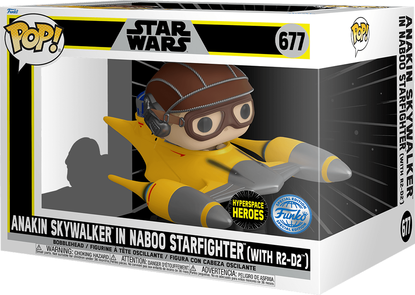 Star Wars - Anakin Skywalker in Naboo Starfighter with R2-D2 Pop! Rides Vinyl [RS] Pop! Ride by Funko | Titan Pop Culture