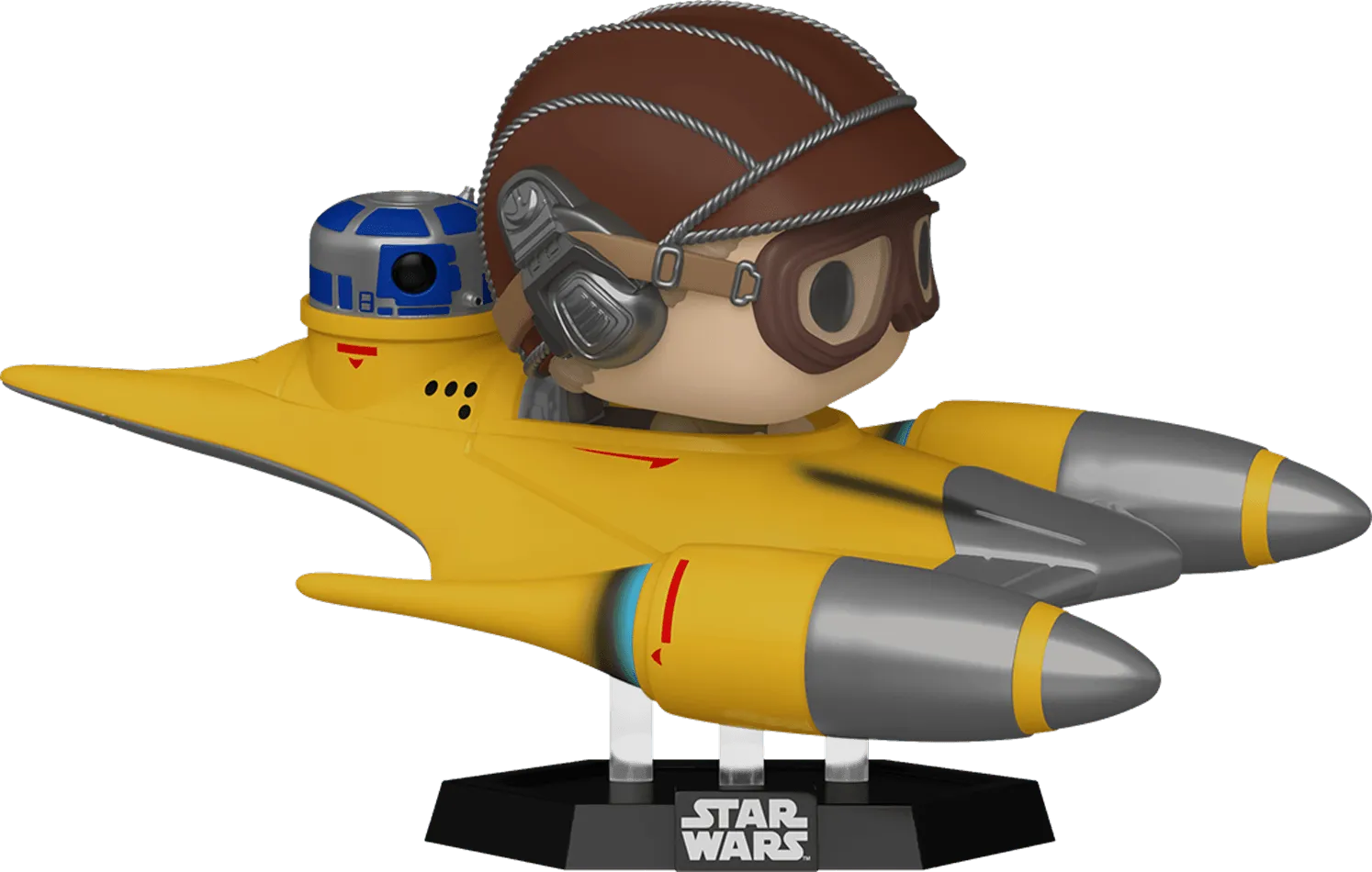 FUN70132 Star Wars - Anakin Skywalker in Naboo Starfighter (with R2-D2) US Exclusive Pop! Ride [RS] - Funko - Titan Pop Culture