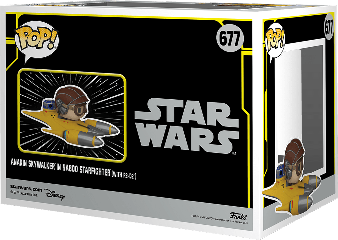 FUN70132 Star Wars - Anakin Skywalker in Naboo Starfighter (with R2-D2) US Exclusive Pop! Ride [RS] - Funko - Titan Pop Culture