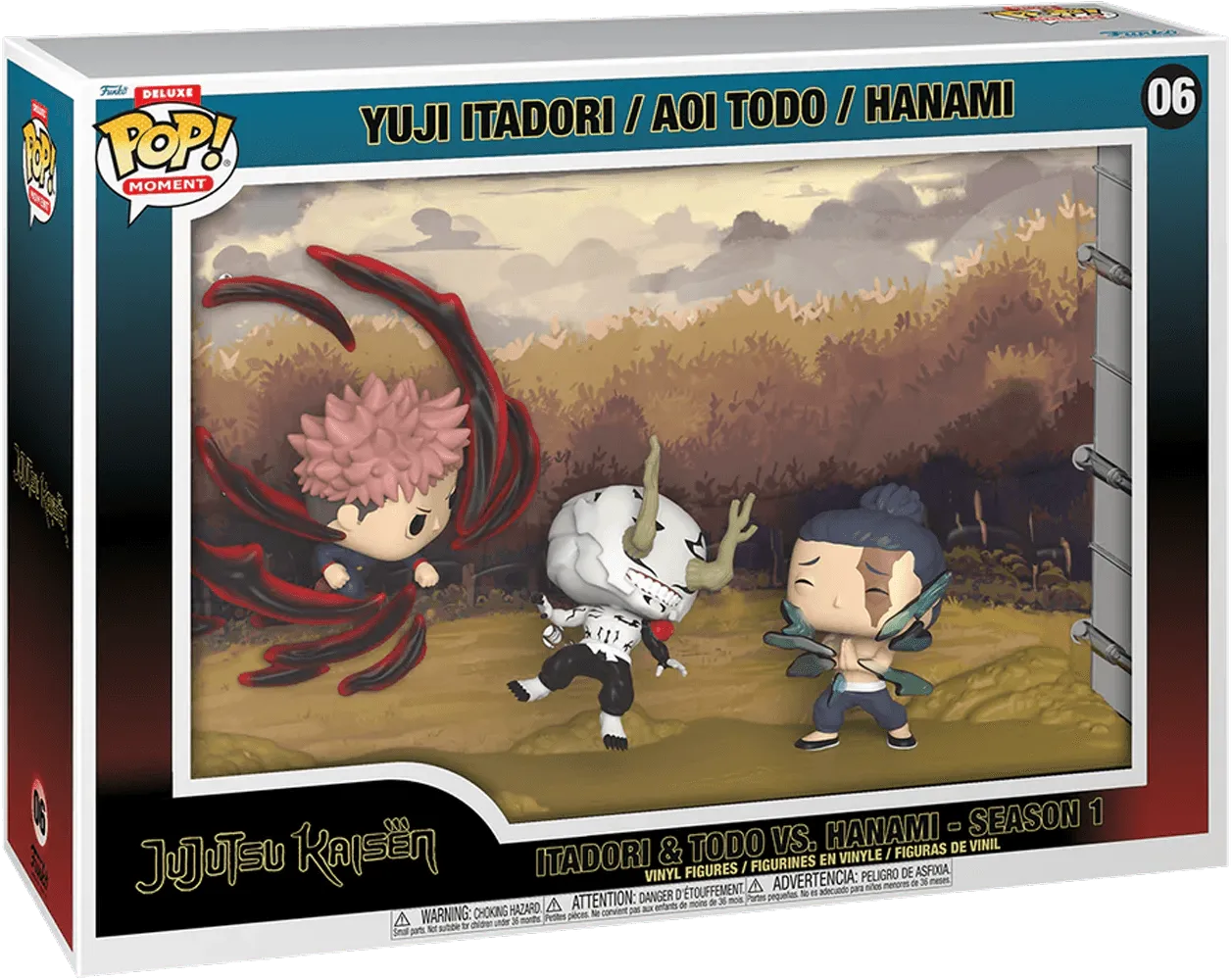 FUN70265 Jujutsu Kaisen - Yuji Itadori, Aoi Todo & Hanami Deluxe Pop! Moment Vinyl - Funko - Titan Pop Culture