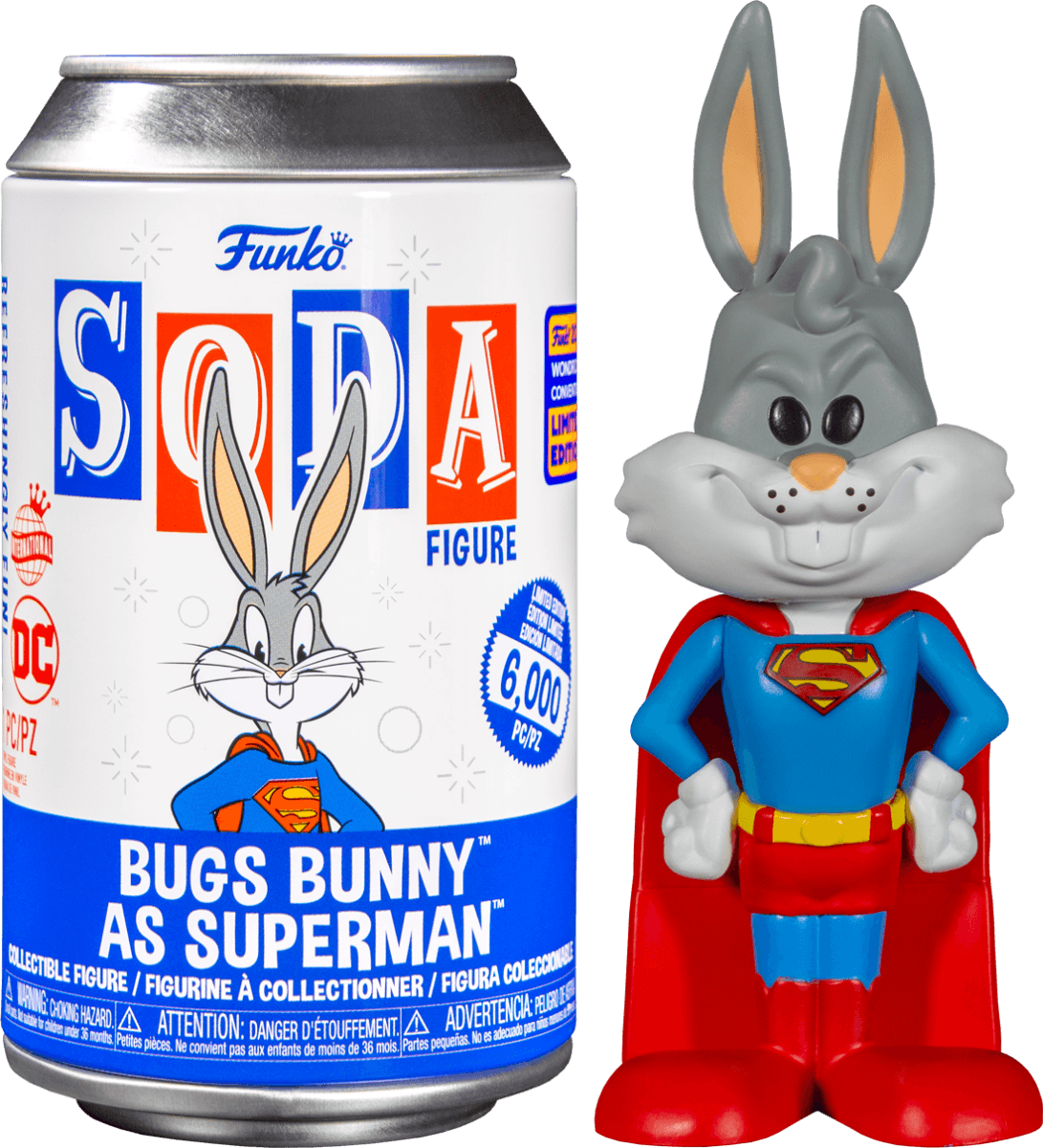 FUN70295 Looney Tunes - Bugs Bunny as Superman (with chase) Vinyl Soda WC23 [RS] - Funko - Titan Pop Culture