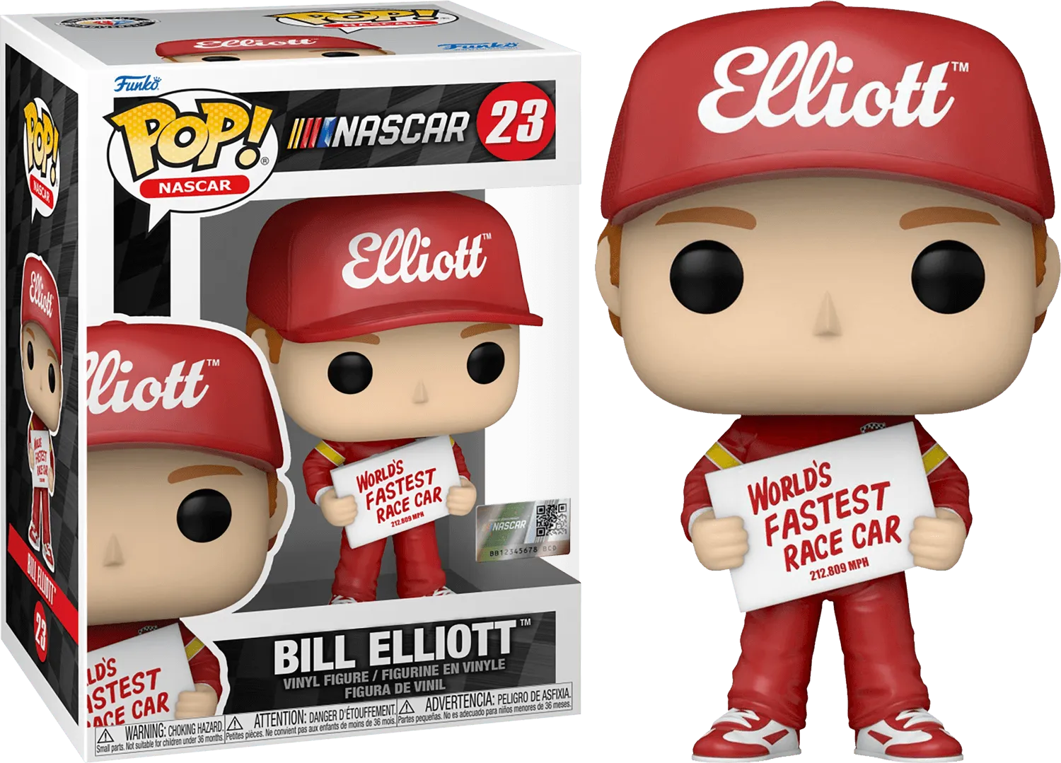 FUN70994 Nascar - Bill Elliott holding Fastest Race Car Sign Pop! Vinyl - Funko - Titan Pop Culture