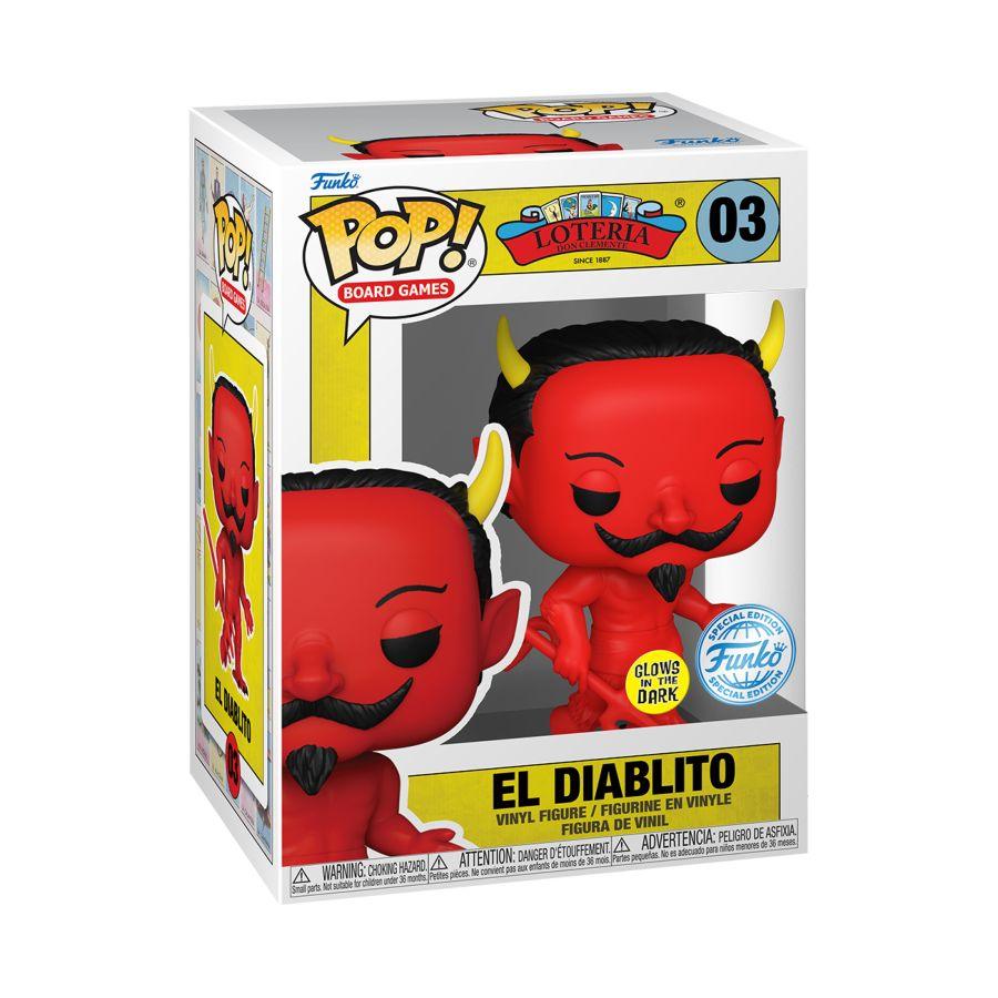 FUN71048 Loteria - El Diablito US Exclusive Glow Pop! Vinyl [RS] - Funko - Titan Pop Culture