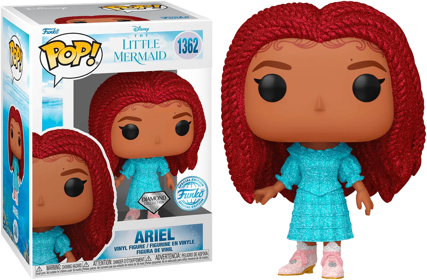 FUN71123 Little Mermaid (2023) - Ariel US Exclusive Diamond Glitter Pop! Vinyl [RS] - Funko - Titan Pop Culture