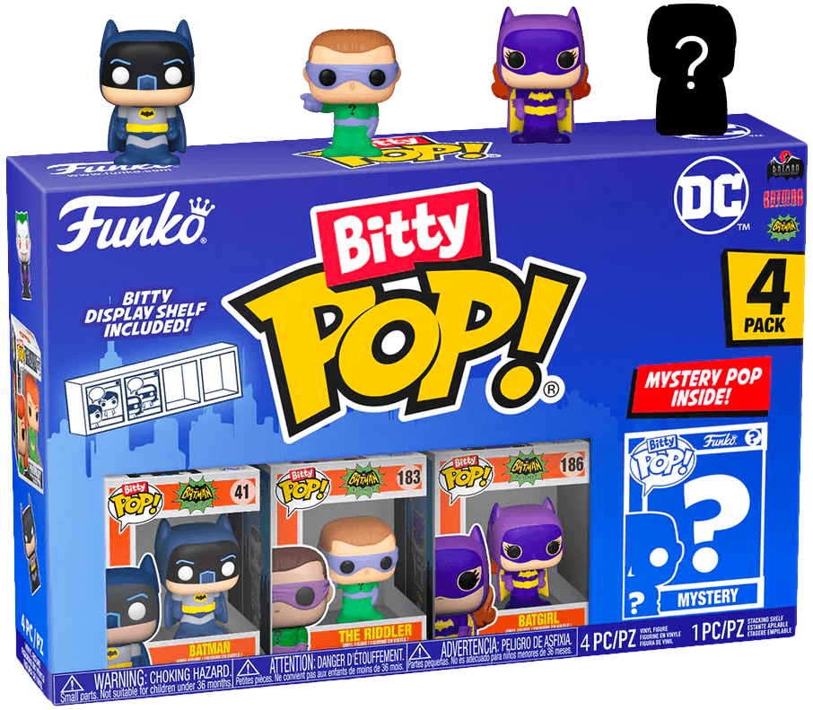 FUN71314 DC Comics - Batman 1966 Bitty Pop! 4-Pack - Funko TBA - Titan Pop Culture