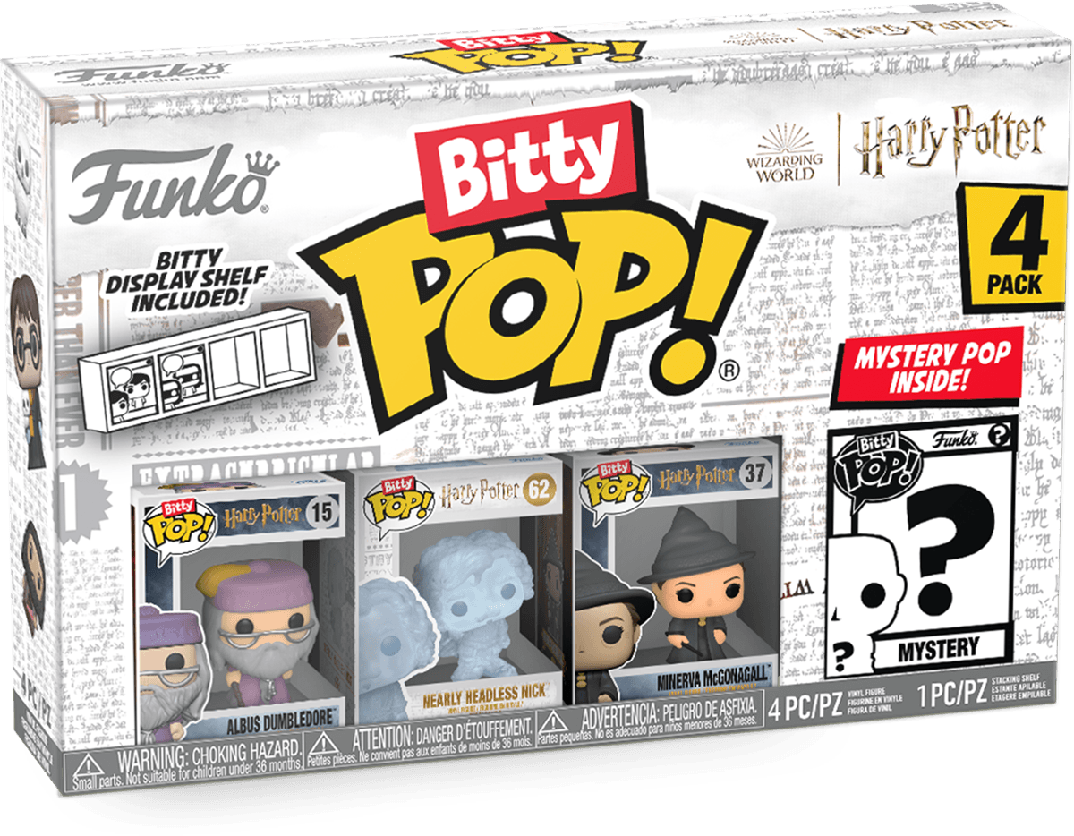 FUN71317 Harry Potter - Dumbledore, Headless Nick & McGonagall Bitty Pop! 4-Pack - Funko - Titan Pop Culture