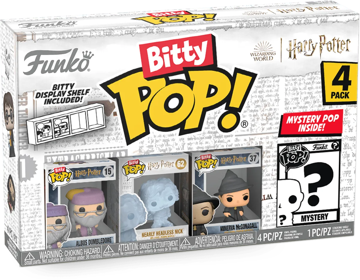FUN71317 Harry Potter - Dumbledore, Headless Nick & McGonagall Bitty Pop! 4-Pack - Funko TBA - Titan Pop Culture