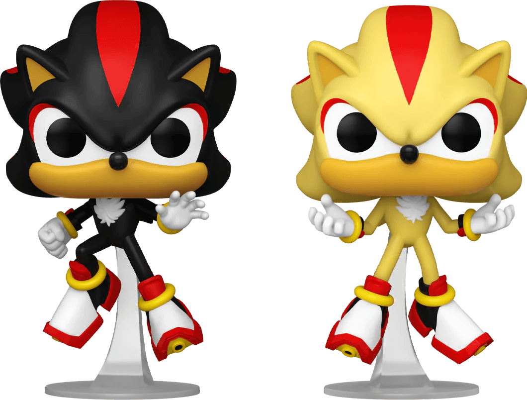 FUN71326 Sonic - Shadow & Super Shadow US Exclusive Glow Pop! Vinyl 2-Pack [RS] - Funko - Titan Pop Culture