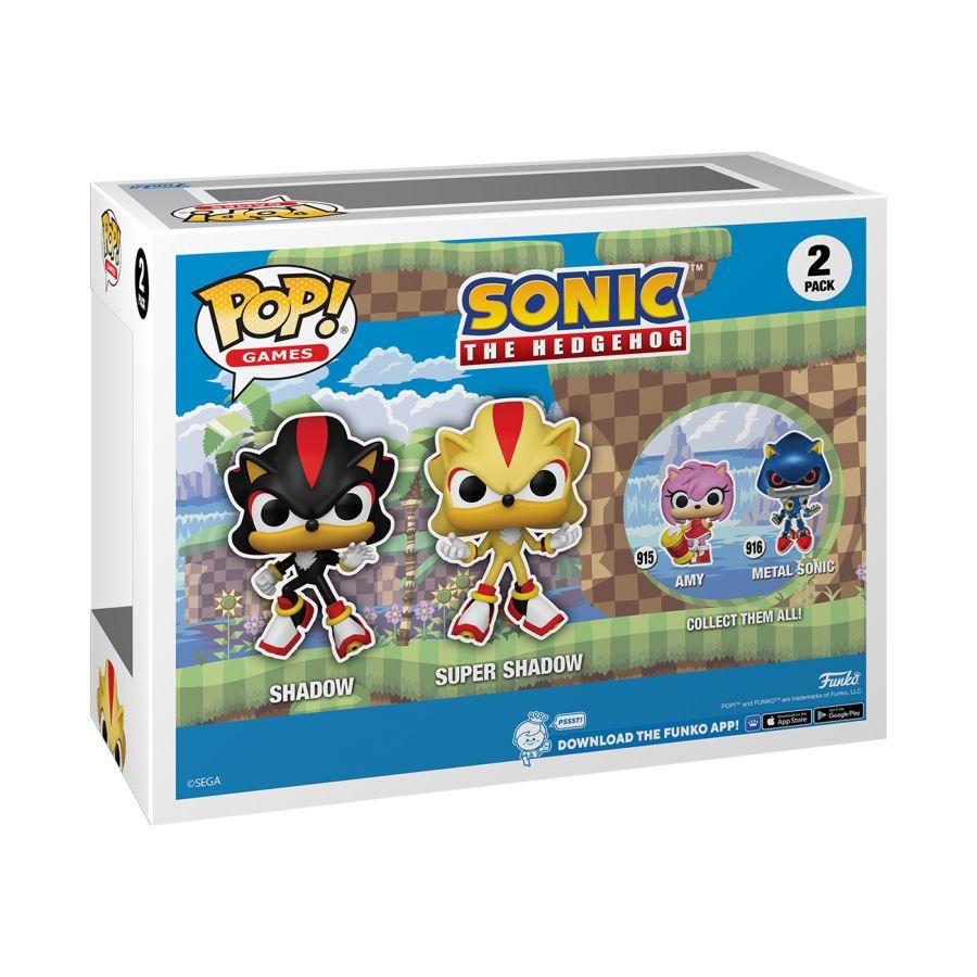 FUN71326 Sonic - Shadow & Super Shadow US Exclusive Glow Pop! Vinyl 2-Pack [RS] - Funko - Titan Pop Culture