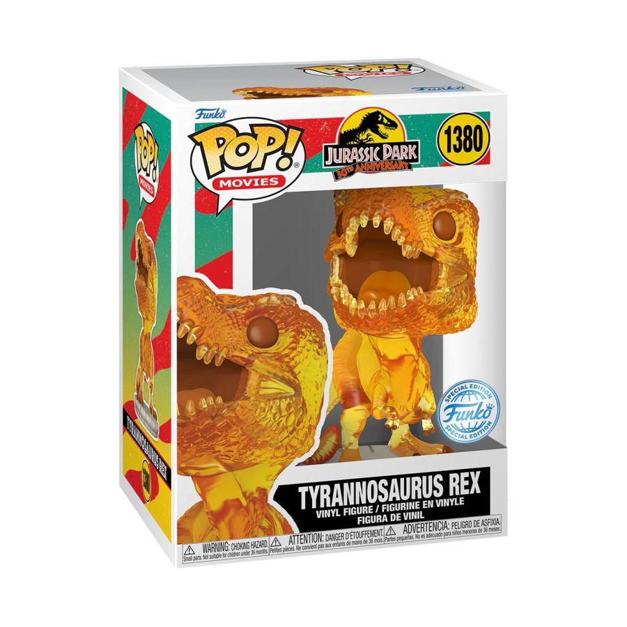 FUN71340 Jurassic Park - Tyrannosaurus Rex (Amber) US Exclusive Translucent Pop! Vinyl [RS] - Funko TBA - Titan Pop Culture