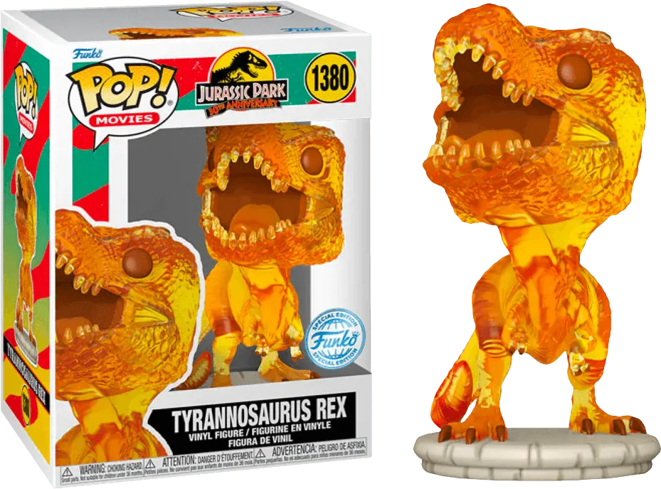 FUN71340 Jurassic Park - Tyrannosaurus Rex (Amber) US Exclusive Translucent Pop! Vinyl [RS] - Funko - Titan Pop Culture
