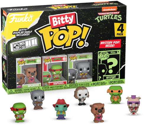 FUN71509 Teenage Mutant Ninja Turtles - Splinter Bitty Pop! 4-Pack - Funko TBA - Titan Pop Culture