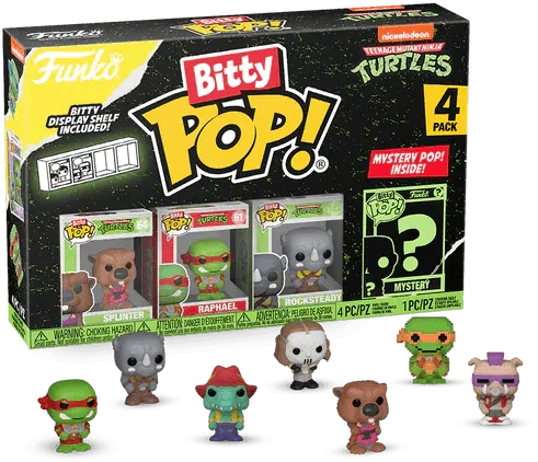 FUN71509 Teenage Mutant Ninja Turtles - Splinter Bitty Pop! 4-Pack - Funko TBA - Titan Pop Culture