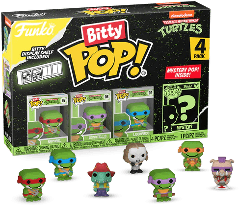 FUN71510 Teenage Mutant Ninja Turtles - 8-Bit Bitty Pop! 4-Pack - Funko TBA - Titan Pop Culture