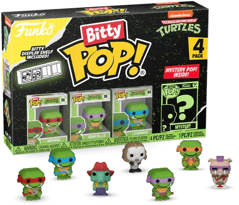 FUN71510 Teenage Mutant Ninja Turtles - 8-Bit Bitty Pop! 4-Pack - Funko TBA - Titan Pop Culture