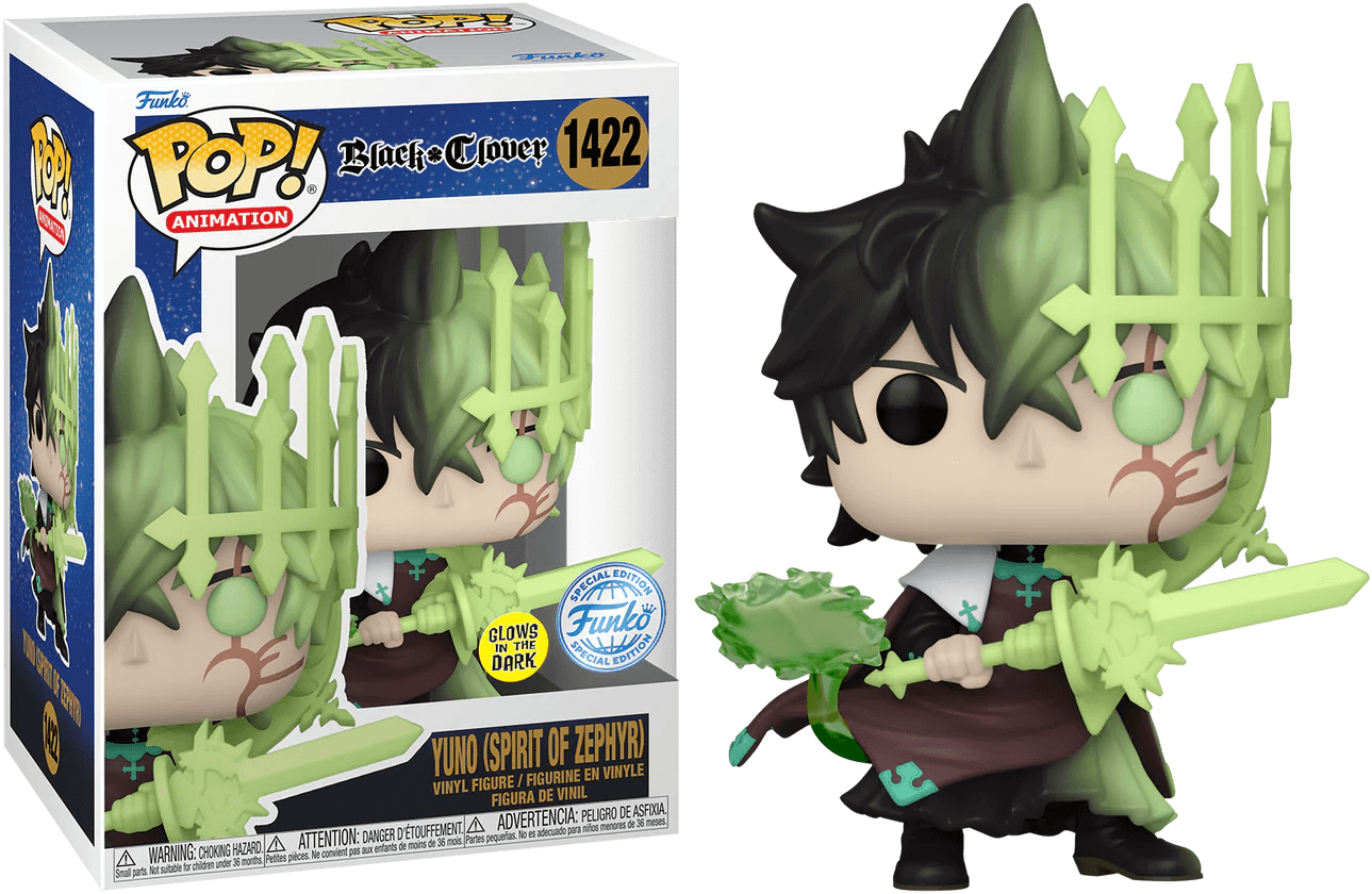 FUN71558 Black Clover - Yuno (Spirit of Zephyr) US Exclusive Glow Pop! Vinyl [RS] - Funko - Titan Pop Culture