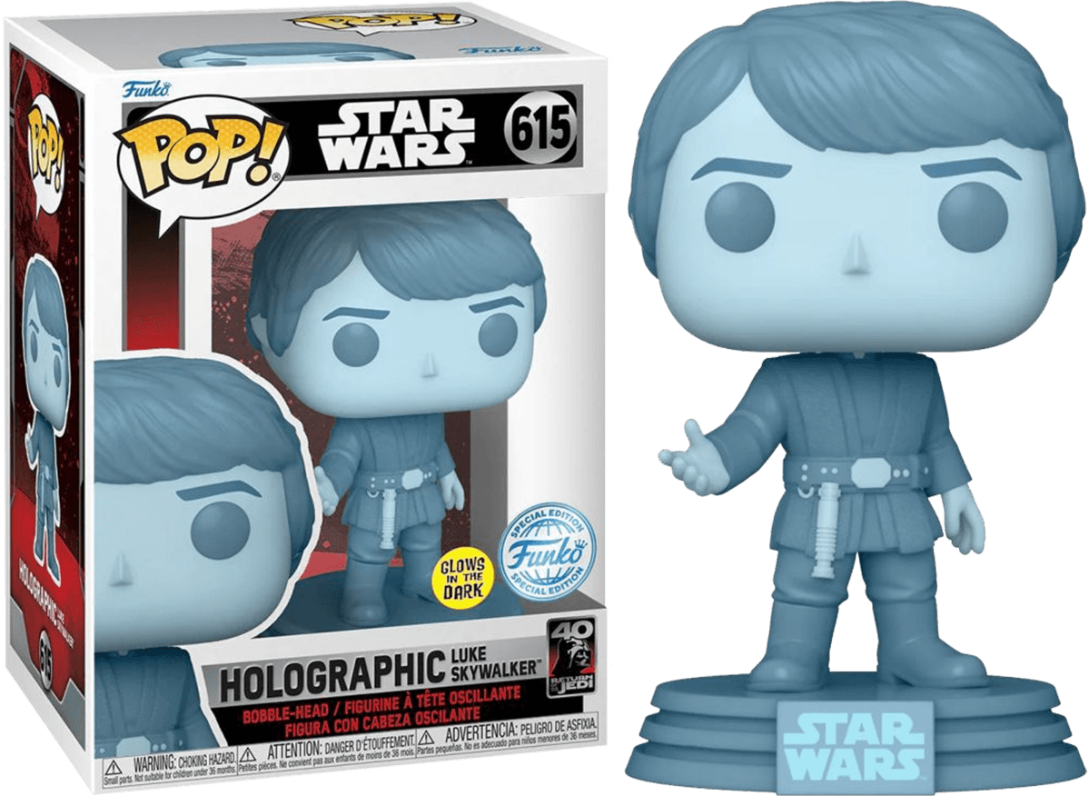 FUN71562 Star Wars: Return of the Jedi 40th Anniversary - Holo Luke Glow US Exclusive Pop! Vinyl [RS] - Funko - Titan Pop Culture