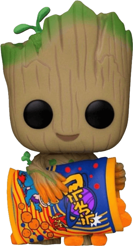 FUN71821 I Am Groot (TV) - Groot with Cheese Puffs Flocked US Exclusive Pop! Vinyl [RS] - Funko - Titan Pop Culture