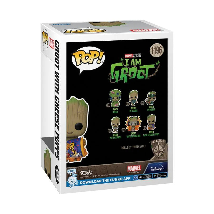 FUN71821 I Am Groot (TV) - Groot with Cheese Puffs Flocked US Exclusive Pop! Vinyl [RS] - Funko - Titan Pop Culture